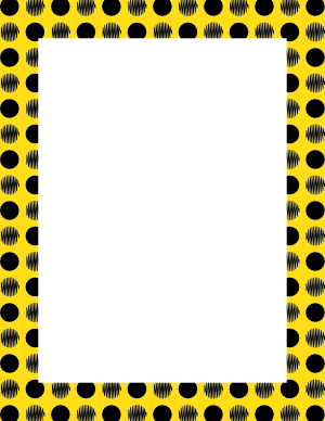 Black on Yellow Scribble Polka Dot Border