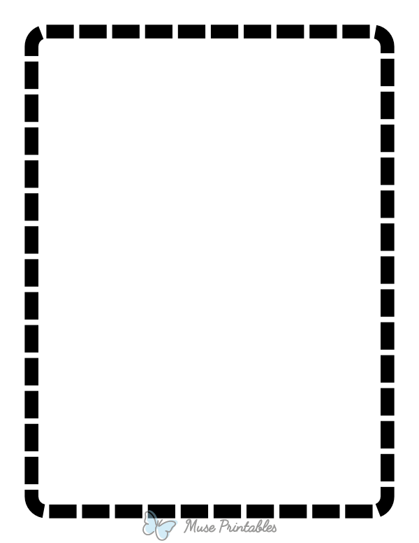 Black Rounded Thick Dashed Line Border