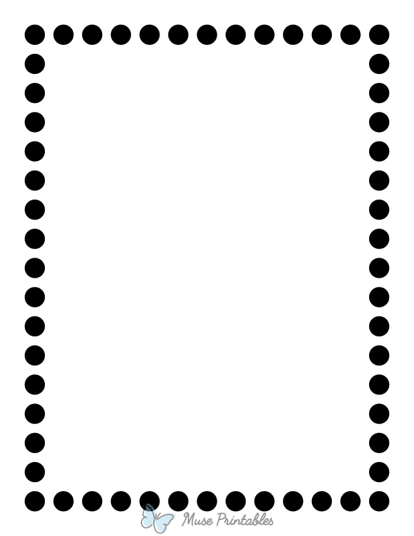 Printable Black Thick Dotted Line Page Border