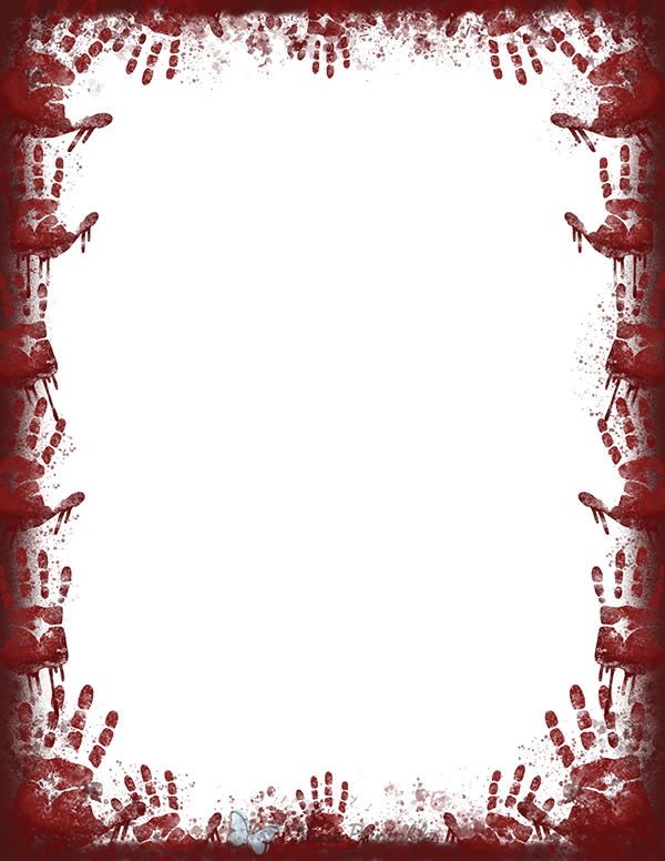 Printable Bloody Handprint Page Border