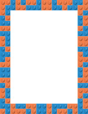 Blue and Orange Toy Block Border