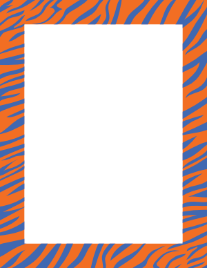 Blue And Orange Zebra Print Border