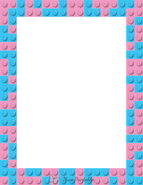 Blue and Pink Toy Block Border