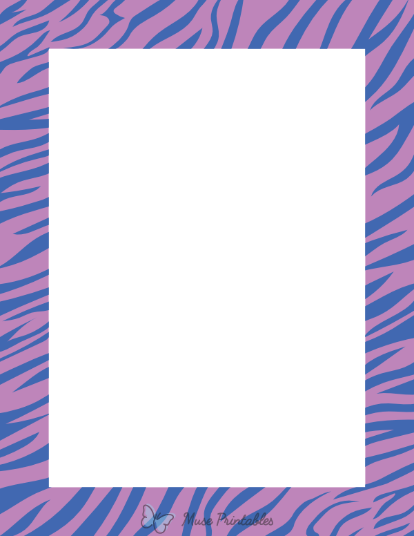 Blue And Purple Zebra Print Border