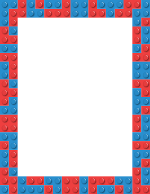 Blue and Red Toy Block Border
