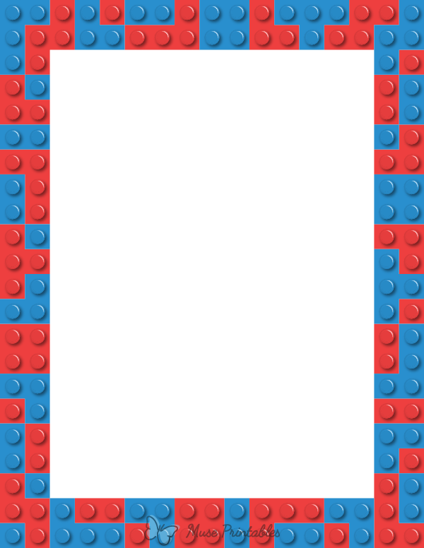 Blue and Red Toy Block Border