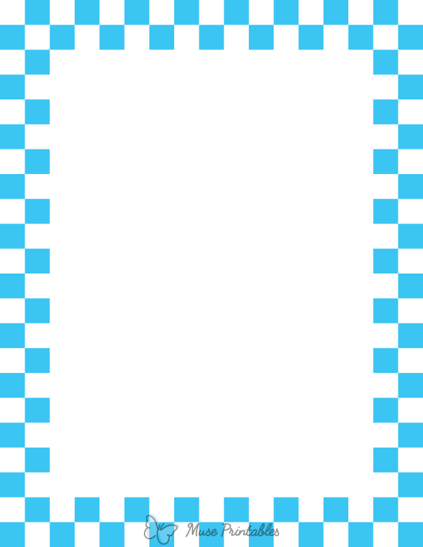Blue and White Checkered Border