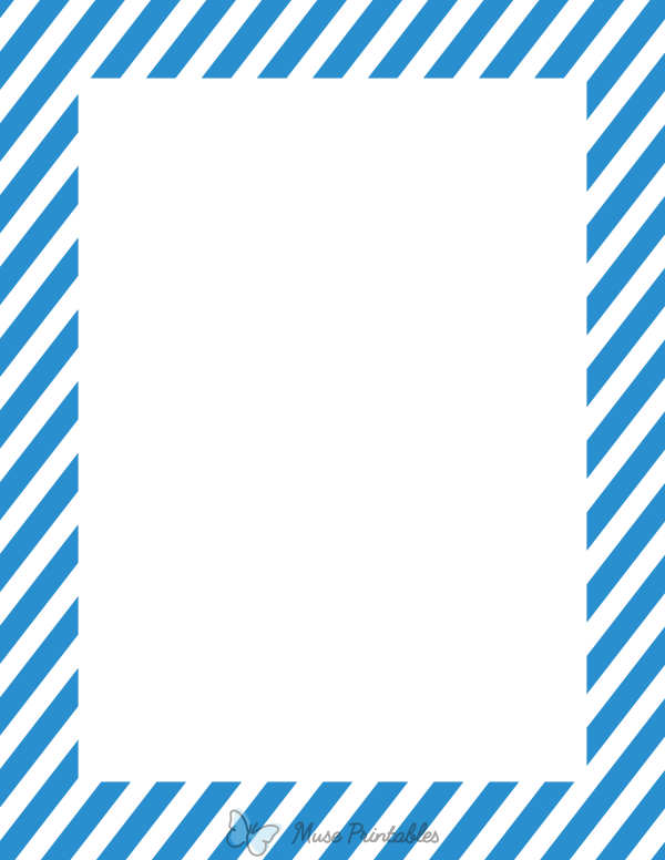 Blue And White Diagonal Striped Border