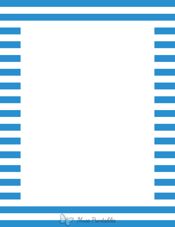 Blue And White Horizontal Striped Border