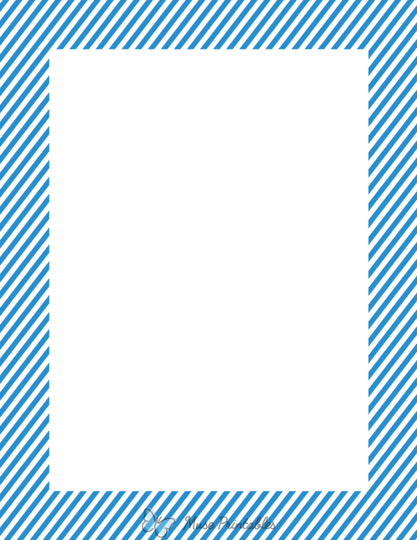 Blue And White Mini Diagonal Striped Border