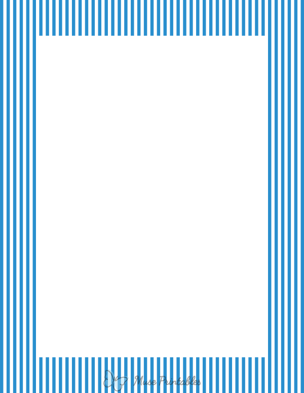 Blue And White Mini Vertical Striped Border