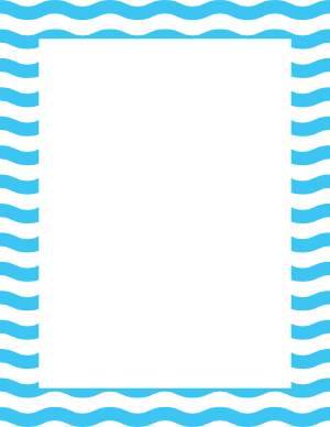 Blue and White Wavy Stripe Border