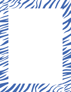 Blue And White Zebra Print Border