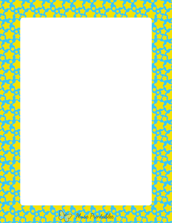 Blue and Yellow Star Border