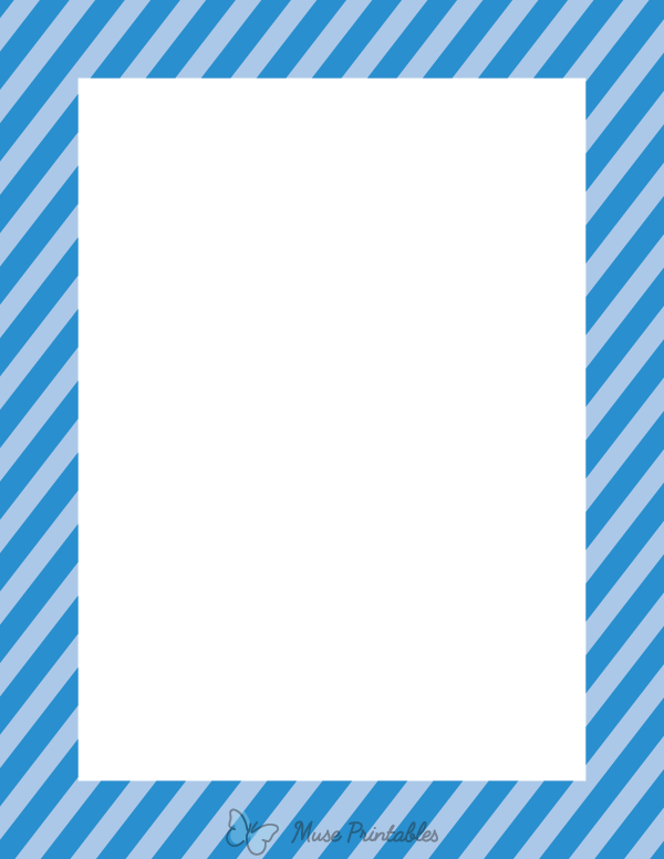Blue Diagonal Striped Border
