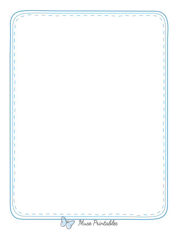 Printable Blue Doodle Stitch Page Border
