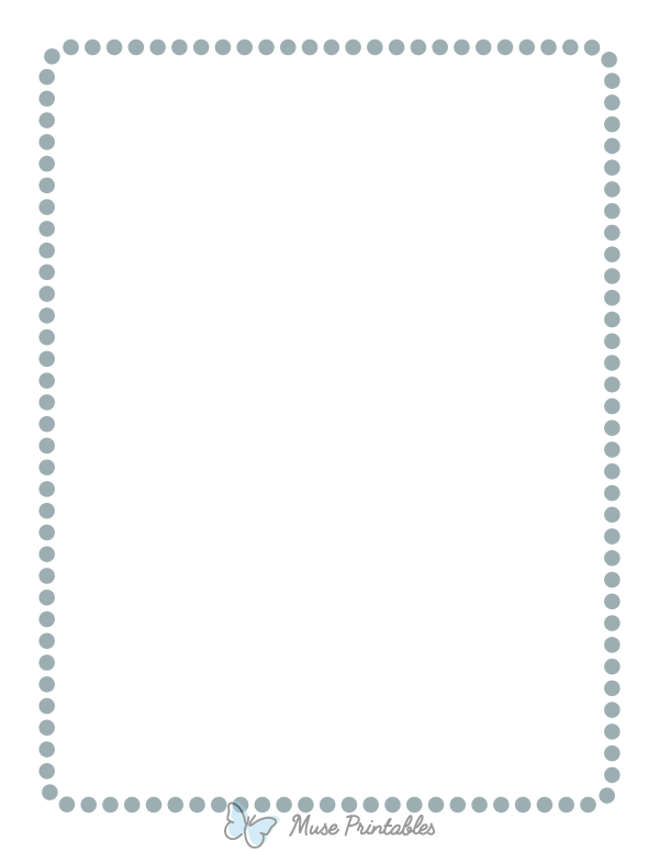 Blue Gray Rounded Medium Dotted Line Border