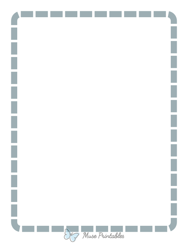 Blue Gray Rounded Thick Dashed Line Border