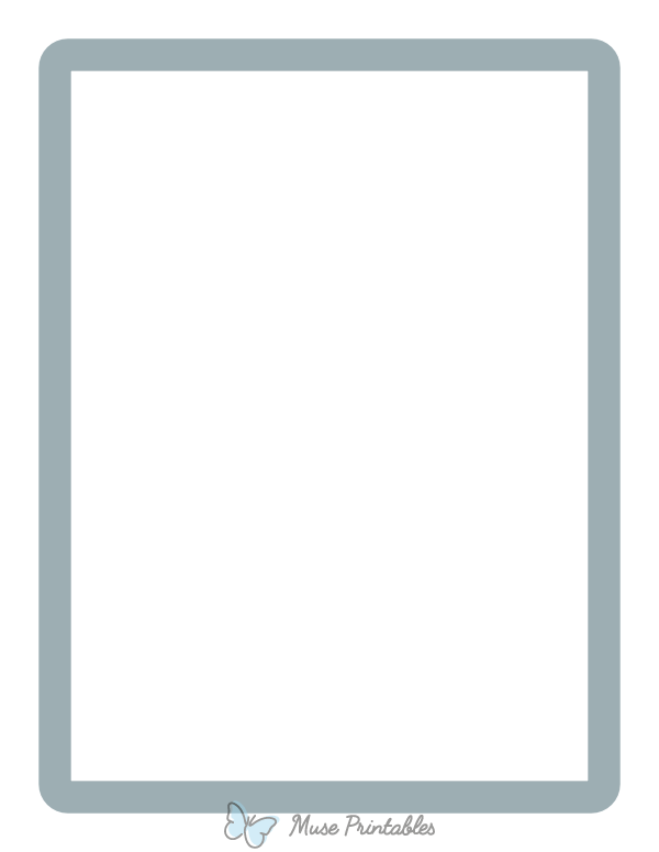Blue Gray Rounded Thick Line Border