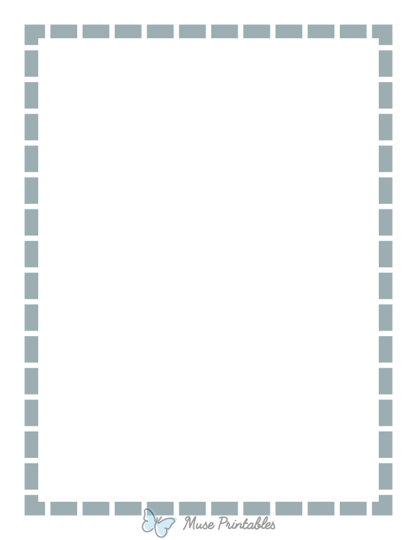 Blue Gray Thick Dashed Line Border
