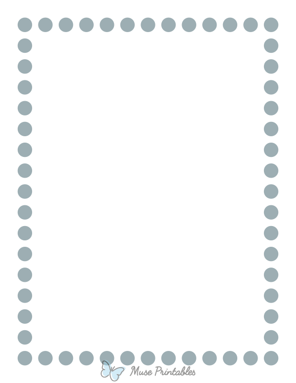Printable Blue Gray Thick Dotted Line Page Border