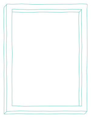 Blue-Green 3d Doodle Frame Border