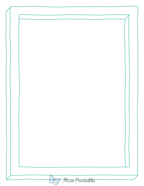 Blue-Green 3d Doodle Frame Border