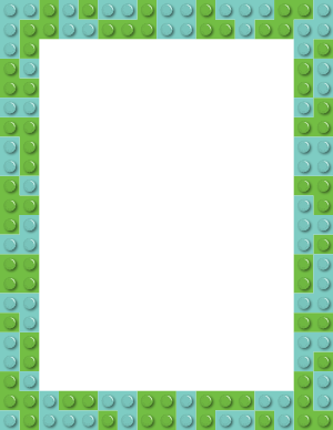 Blue-Green and Green Toy Block Border