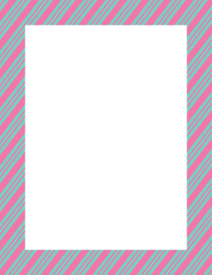 Blue Green and Pink Peppermint Stripe Border