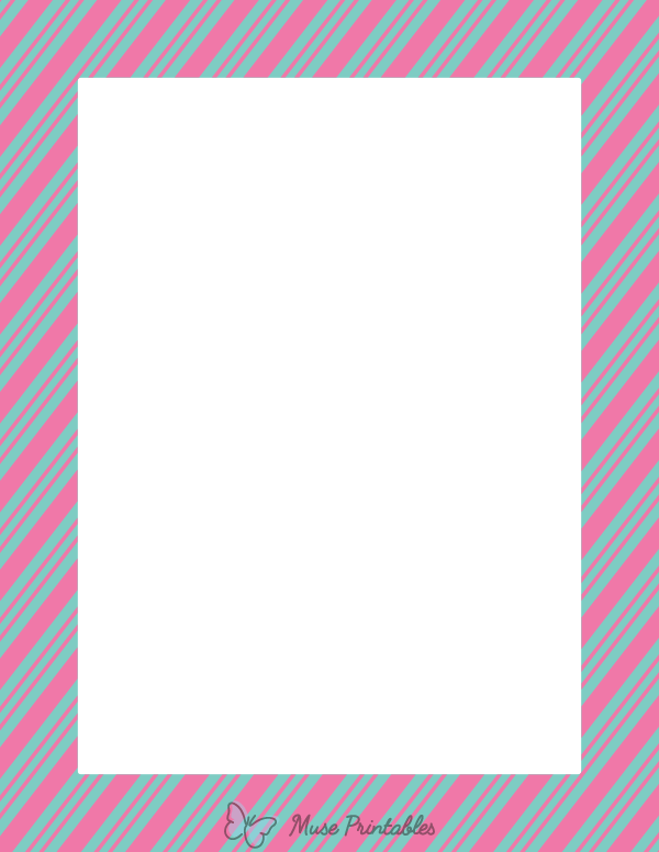 Blue-Green and Pink Peppermint Stripe Border