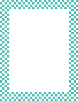 Blue-Green and White Mini Checkered Border