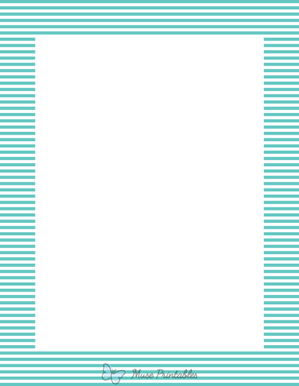 Blue-Green And White Mini Horizontal Striped Border