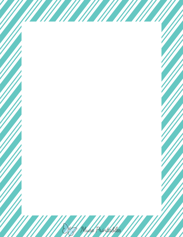 Blue-Green and White Peppermint Stripe Border