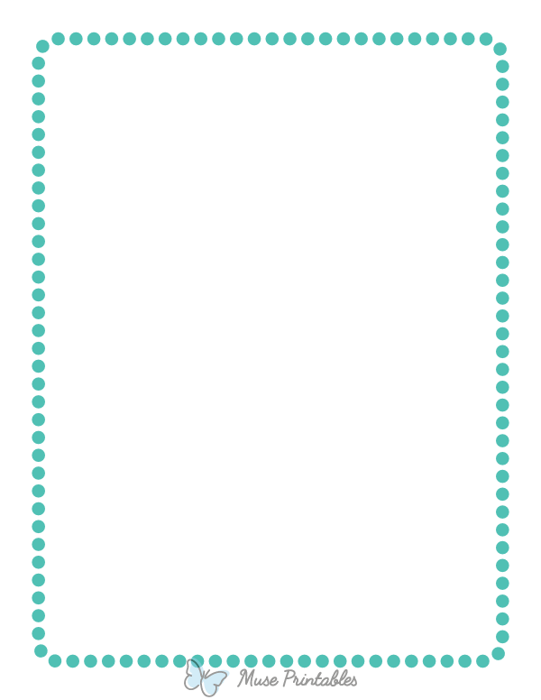 Blue-Green Rounded Medium Dotted Line Border