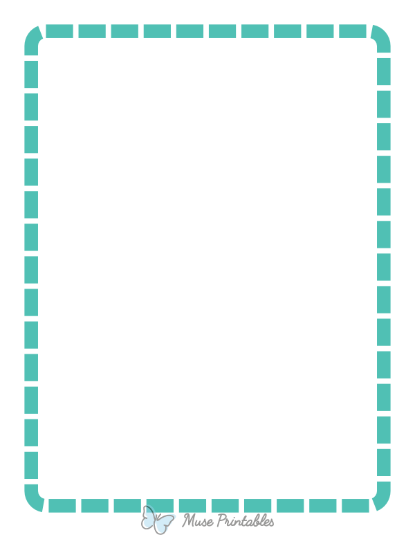 Blue-Green Rounded Thick Dashed Line Border
