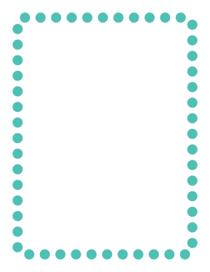 Blue-Green Rounded Thick Dotted Line Border