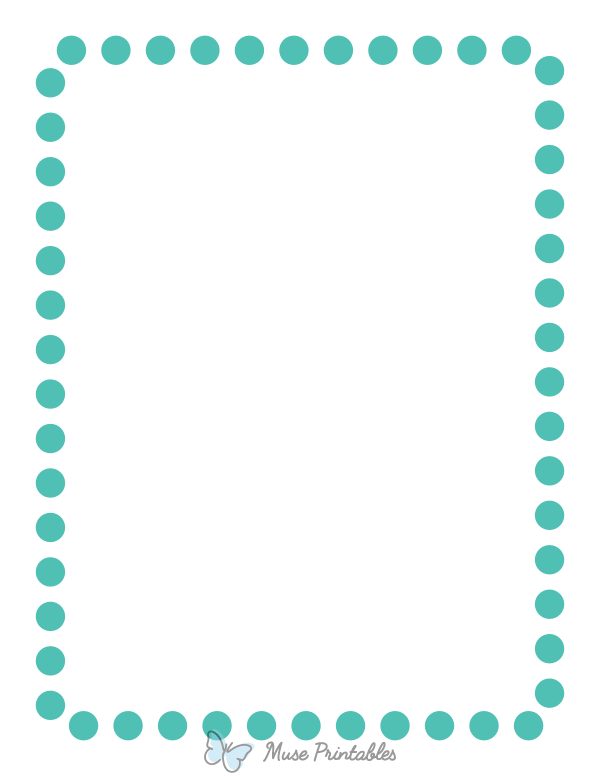 Blue-Green Rounded Thick Dotted Line Border