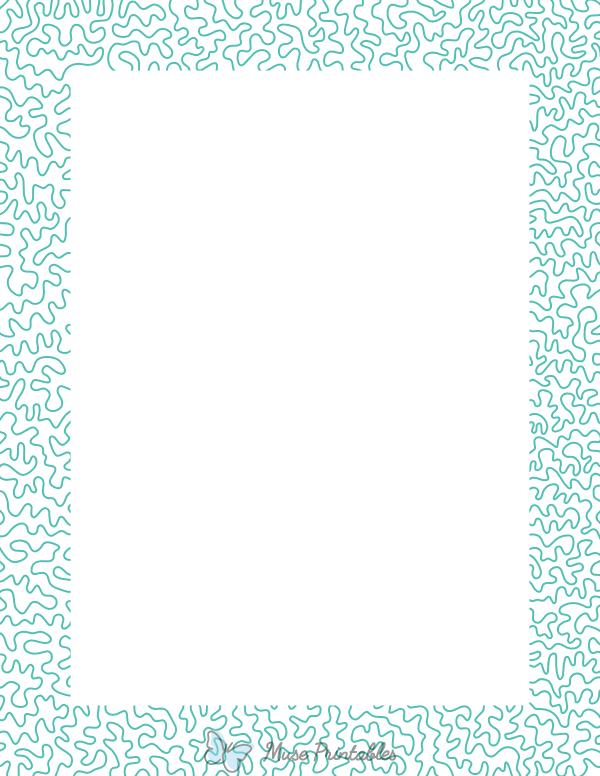 Blue Green Squiggly Line Border
