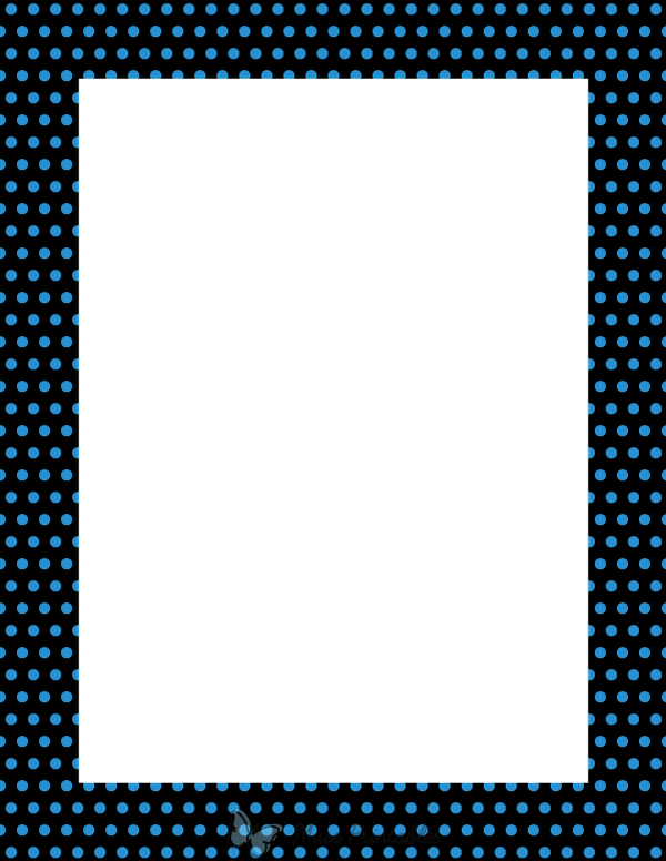 Blue on Black Mini Polka Dot Border