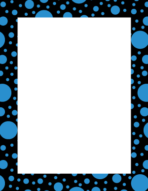 Blue on Black Random Polka Dot Border