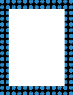 Blue on Black Scribble Polka Dot Border