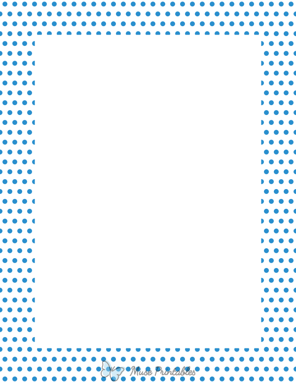 Blue on White Mini Polka Dot Border