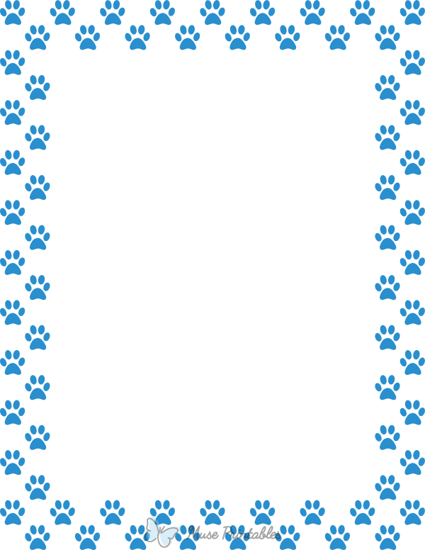 blue paw print border