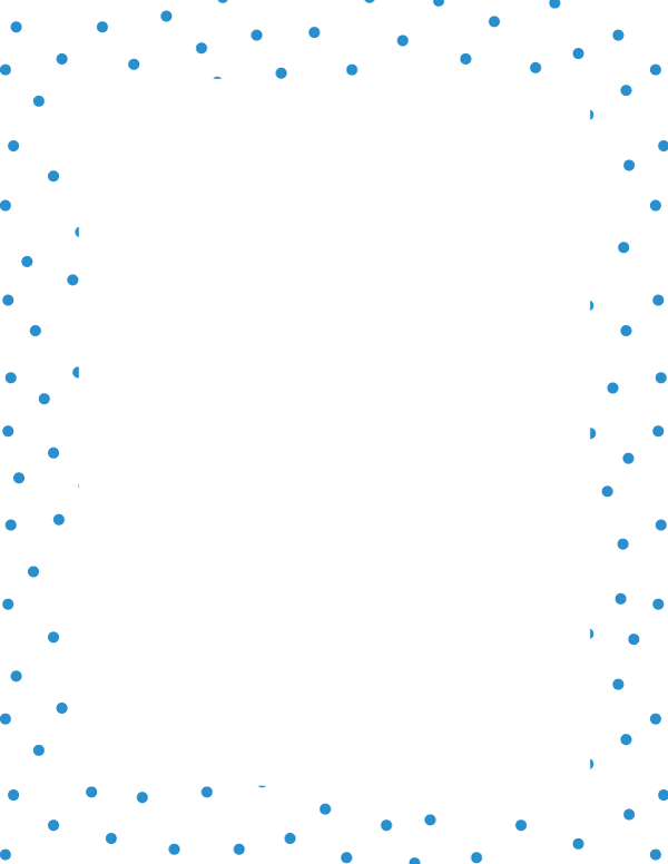 Blue on White Random Mini Polka Dot Border