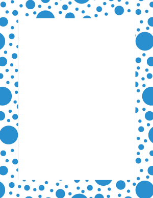 Blue on White Random Polka Dot Border