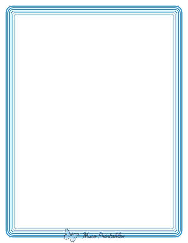 Blue Rounded Concentric Line Border