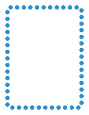 Blue Rounded Thick Dotted Line Border