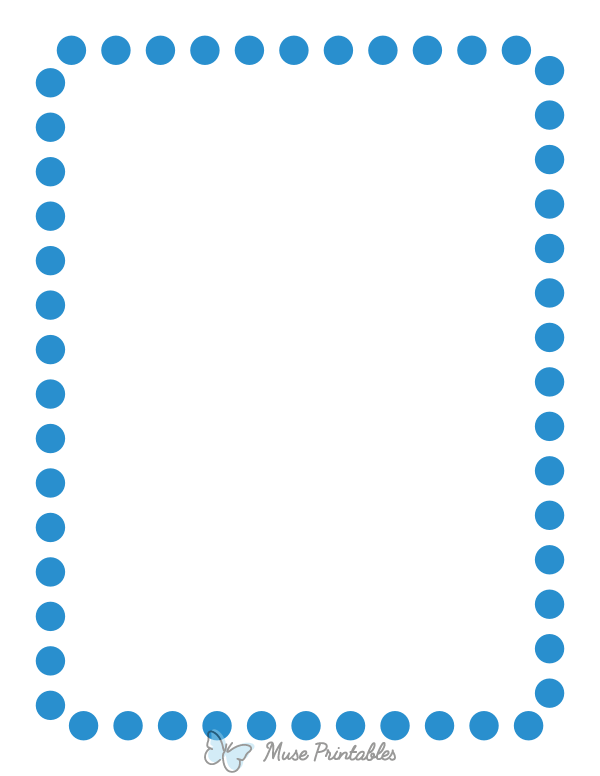 Blue Rounded Thick Dotted Line Border