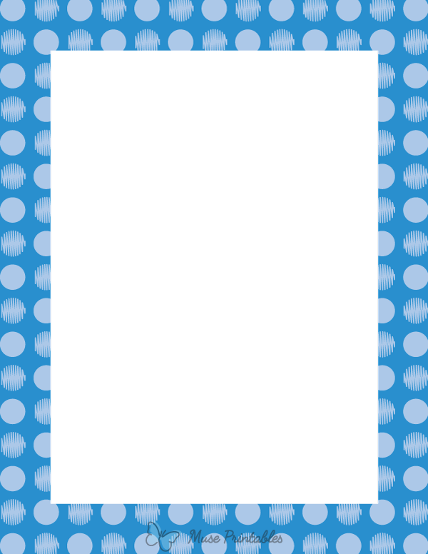 Blue Scribble Polka Dot Border