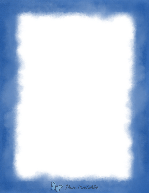 Blue Watercolor Border